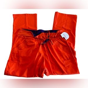 Unisex petite Urbane drawstring scrub pants drawstring bright orange sz PXS NWT